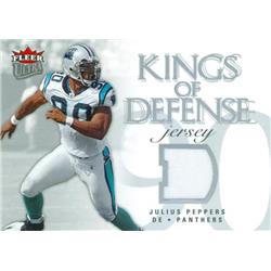 Autograph Warehouse 649535 Julius Peppers Player Worn Jersey Patch Football Card - Carolina Panthers 2006 Fleer Ultra Kings of Defense - No.KDJP