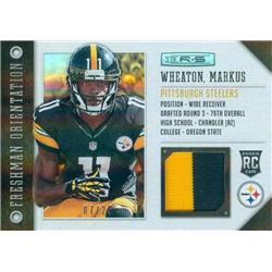 Autograph Warehouse 624984 Markus Wheaton Player Worn Jersey Patch Football  Card - Pittsburgh Steelers 2013 Panini Rookies & Stars Freshman Orientat