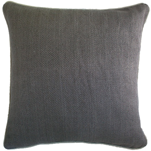 Indias Heritage C900 Pewter Linen Basket Weave Pillow- Pewter
