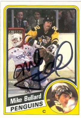 Autograph Warehouse 24425 Mike Bullard Autographed Hockey Card Pittsburgh Penguins 1984 Topps No. 123