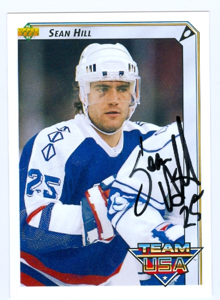 Autograph Warehouse 24986 Sean Hill Autographed Hockey Card Team Usa