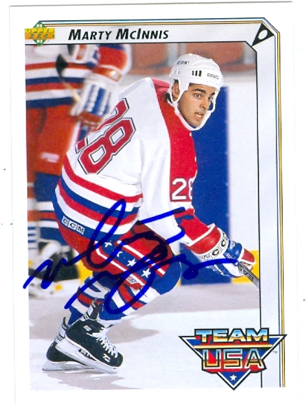 Autograph Warehouse 24989 Marty Mcinnis Autographed Hockey Card Team Usa