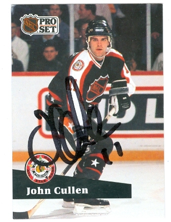 Autograph Warehouse 28635 John Cullen Autographed Hockey Card Hartford Whalers - Nhl All Star 1991 Pro Set
