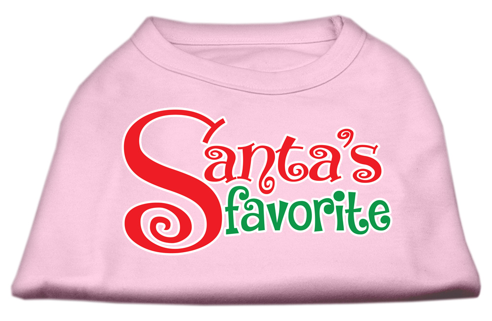 Mirage Pet Products 51-179 MDLPK Santas Favorite Screen Print Pet Shirt, Light Pink - Medium - Size 12