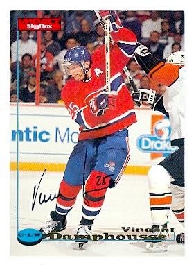 Autograph Warehouse Vincent Damphousse autographed hockey card (Montreal Canadiens) 1996 Skybox No.61