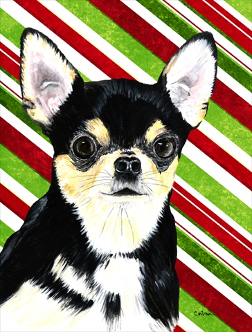PatioPlus 11 x 15 in. Chihuahua Candy Cane Holiday Christmas Garden Size Flag