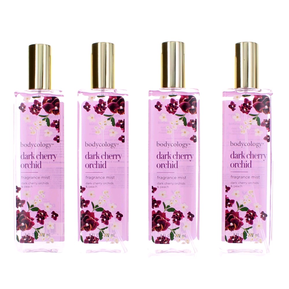 Bodycology awbcdc8fm 8 oz Dark Cherry Orchid Fragrance Mist for Women by Bodycology - Pack of 4