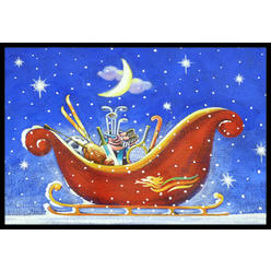Caroline's Treasures ARA0143JMAT Christmas Santas Sleigh by Roy Avis Indoor or Outdoor Mat- 24 x 36