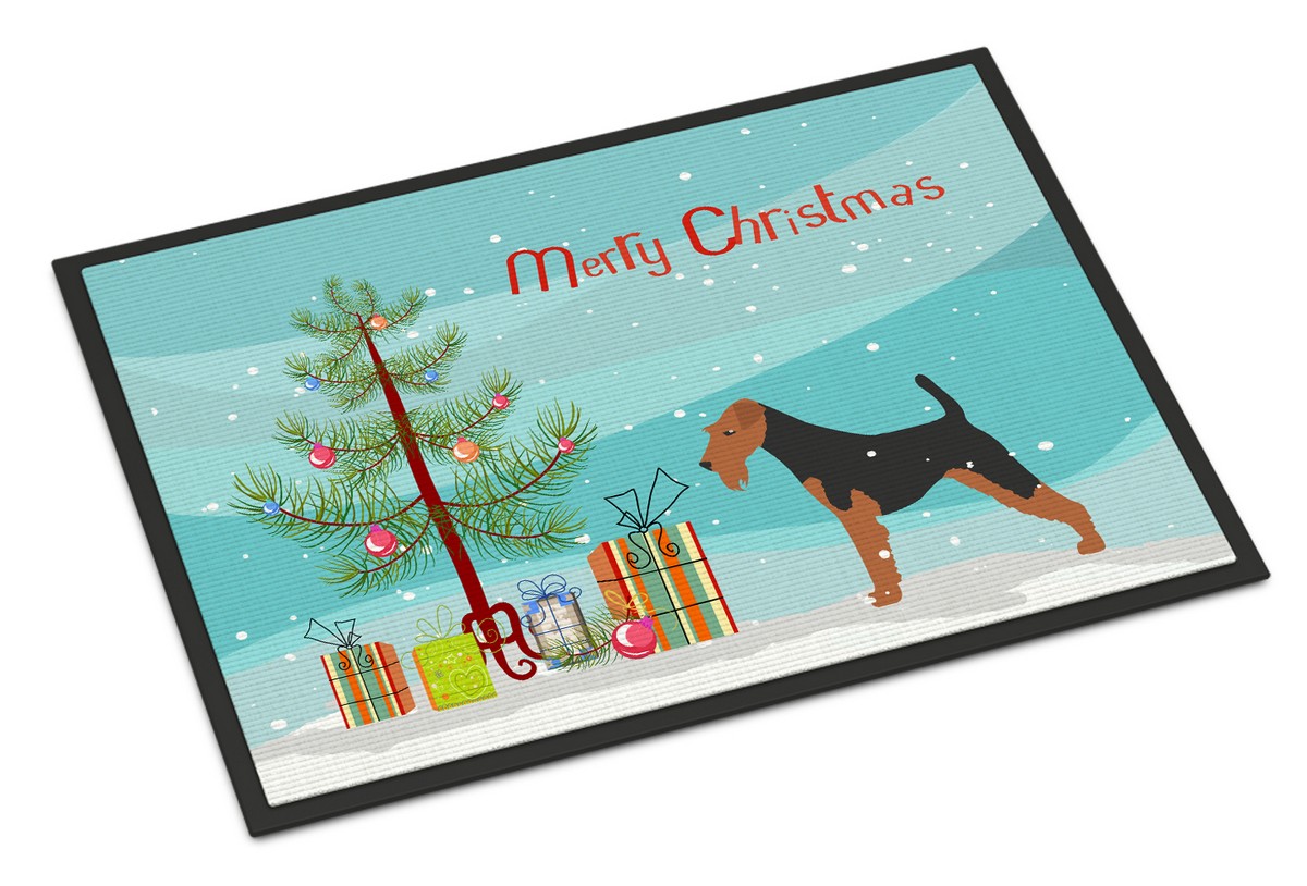 Caroline's Treasures BB2975MAT Airedale Terrier Merry Christmas Tree Indoor or Outdoor Mat 18x27