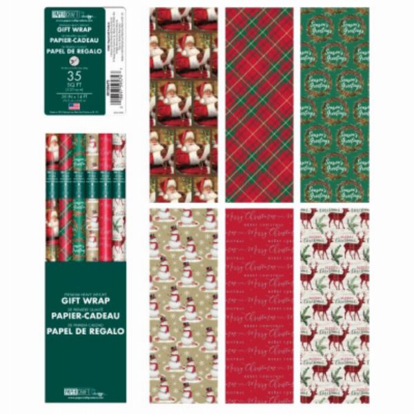 IG Design Group Americas 274739 30 x 14 in. 35 sq. ft. Traditional Christmas Wrap, Pack of 48