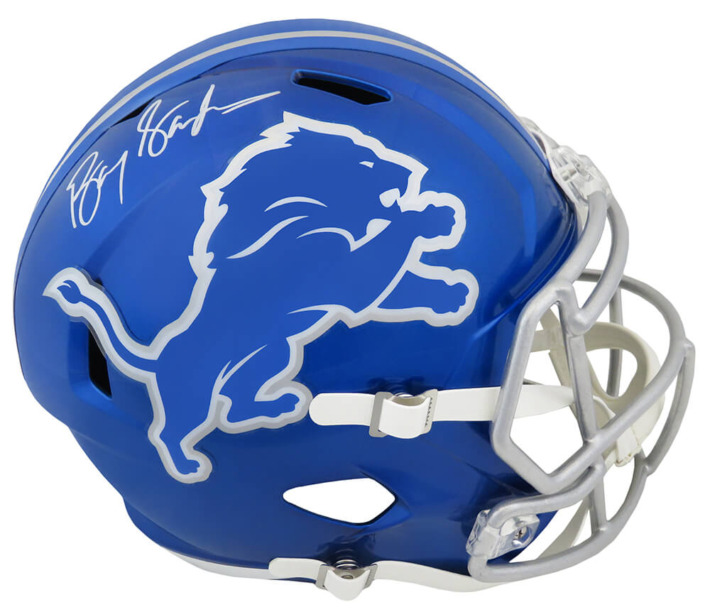 Schwartz Sports Memorabilia SANREP351 Barry Sanders Signed Detroit Lions Flash Riddell Speed Full Size Replica Helmet