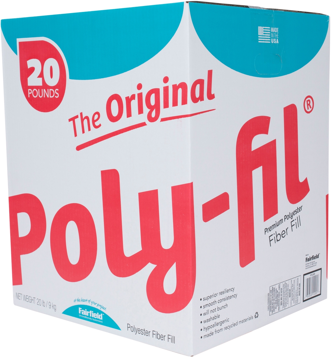 Fairfield PFLB20 The Original Poly-FIL Premium Box, 20 lbs