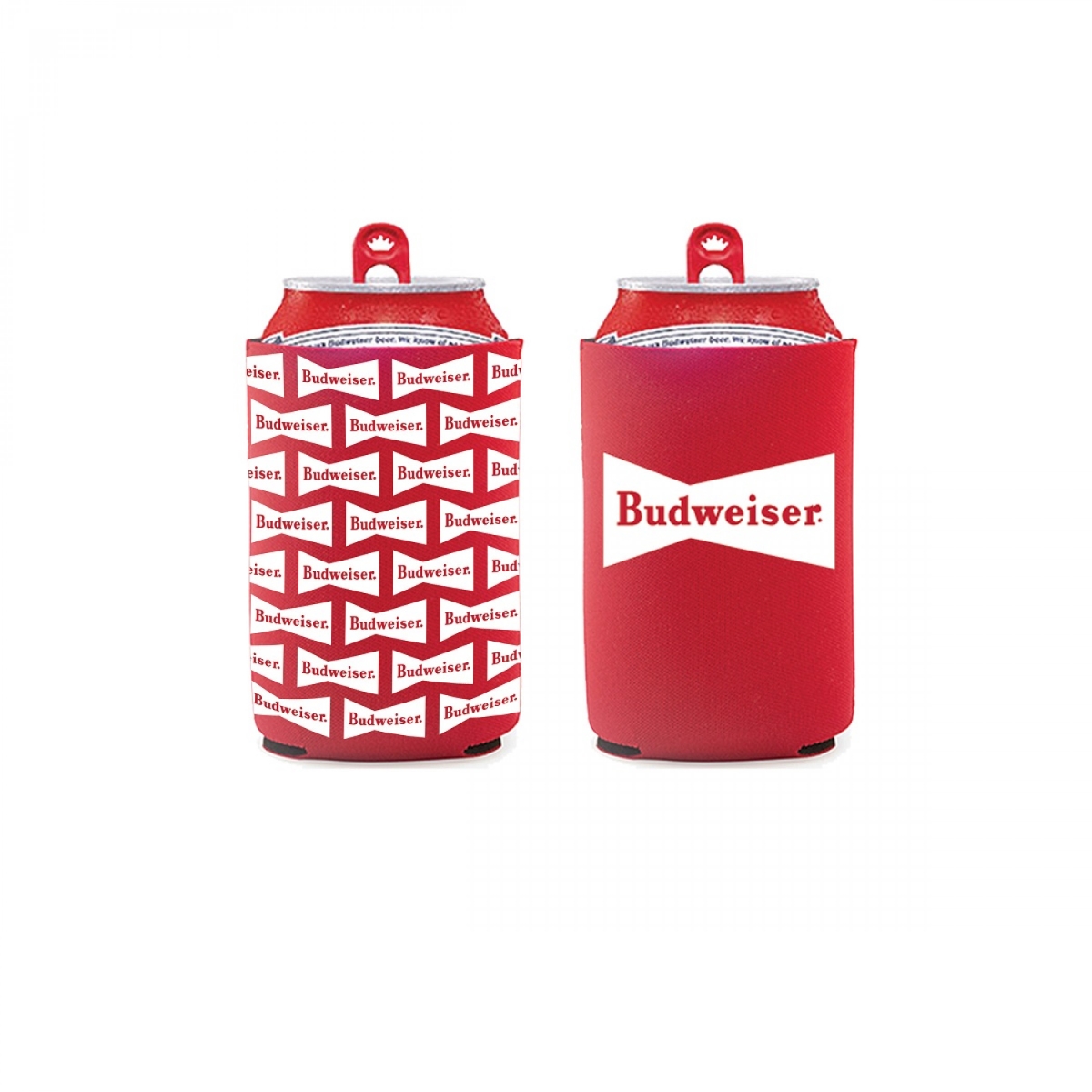 Budweiser wearyourbeer budweiser 2-pack of neoprene can coolers, redwhite
