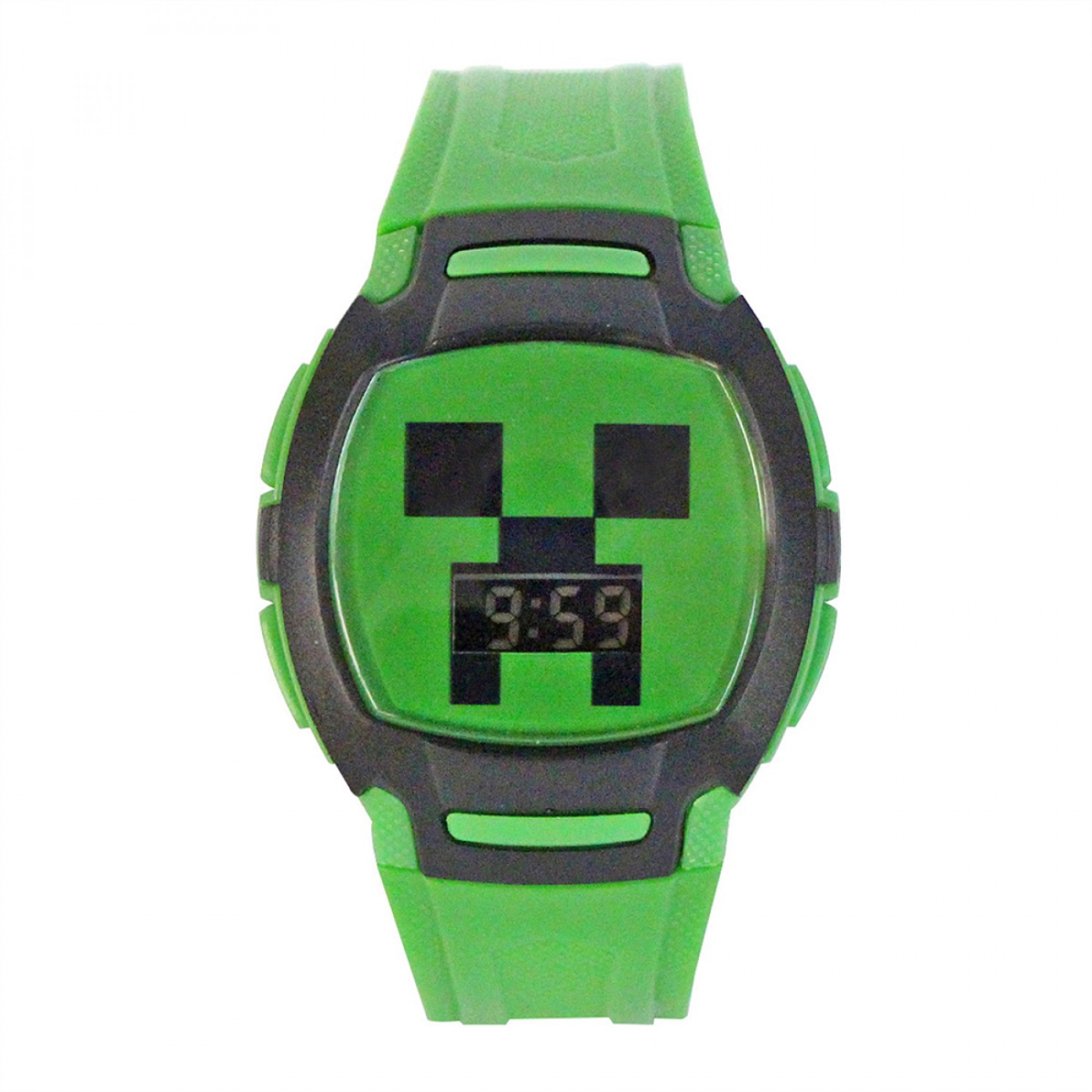 Minecraft 835193 Minecraft Creeper Flashing LED Lights LCD Watch with Silicone Straps
