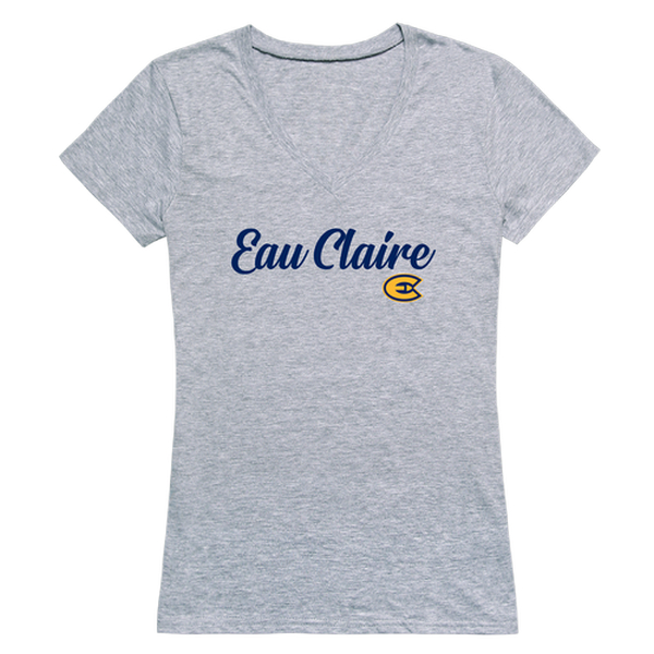 W Republic Products 555-409-HGY-03 University of Wisconsin-Eau Claire Script T-Shirt for Women, Heather Grey - Large