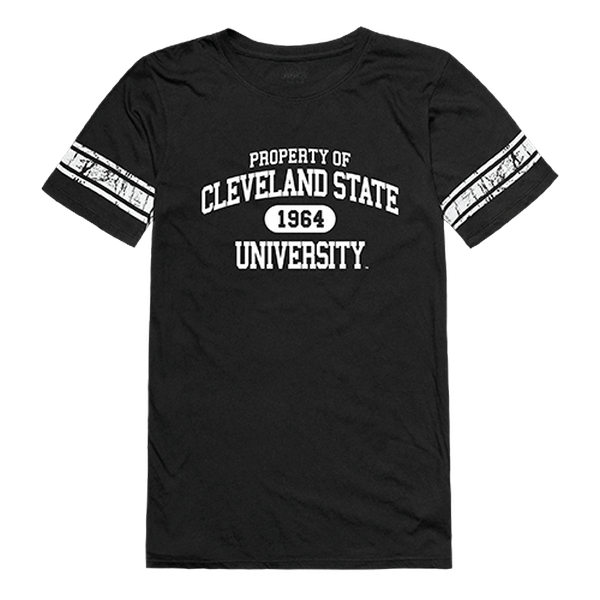 W Republic 533-282-BLK-04 Cleveland State University Women Property T-Shirt&#44; Black & White - Extra Large