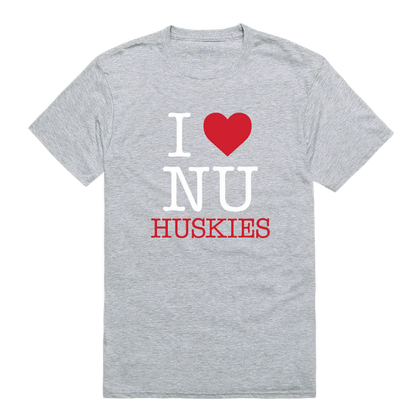 W Republic Products 551-226-HGY-03 Northeastern University I Love T-Shirt, Heather Grey - Large