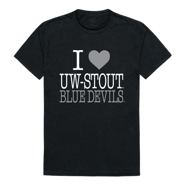 W Republic Products 551-413-BLK-04 University of Wisconsin-Stout I Love T-Shirt, Black - Extra Large