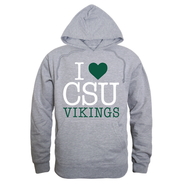 W Republic 553-282-HGY-04 Cleveland State University Mens I Love Hoodie, Heather Gray - Extra Large