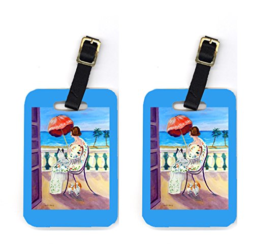 Caroline's Treasures 7260BT Pair of 2 Lady with her Japanese Chin Luggage Tags