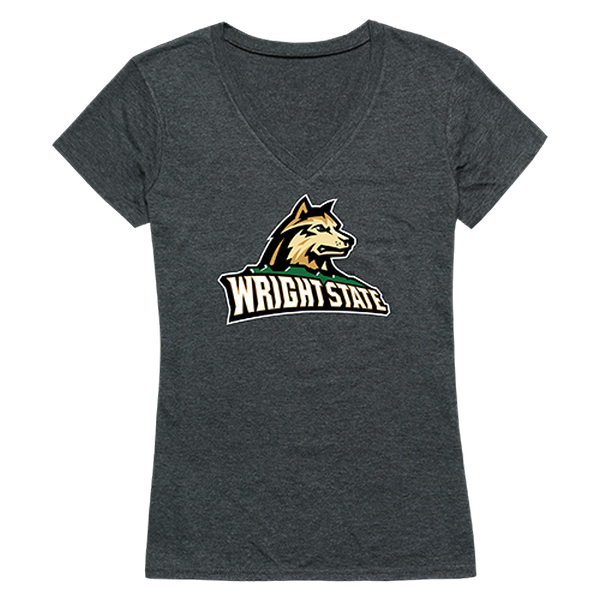 W Republic 521-416-E9C-03 Wright State University Women Cinder Short Sleeve T-Shirt&#44; Heather Charcoal - Large