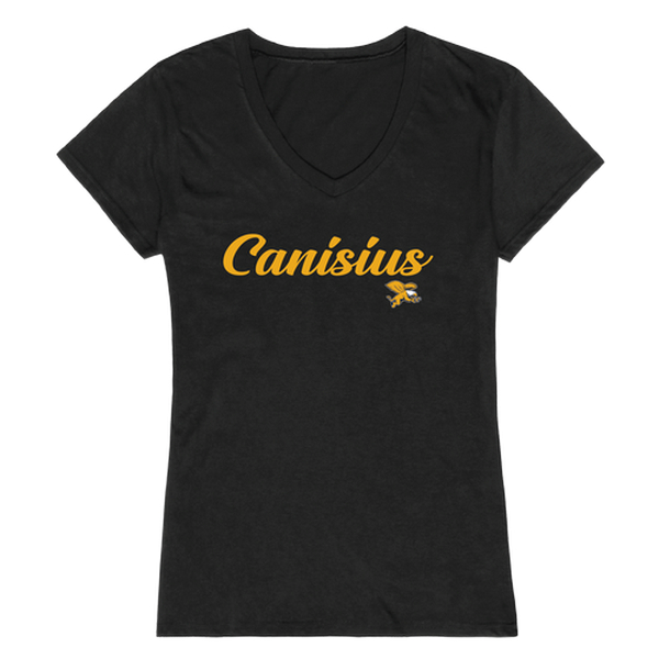 W Republic 555-277-BLK-02 Women Canisius Golden Griffins Script T-Shirt,  Black - Medium