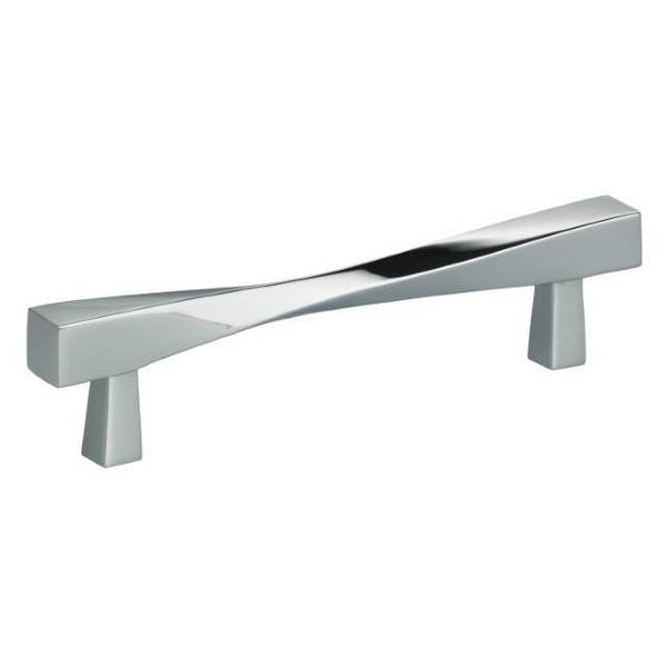 Marquee Protection 9009-118.26 4.625 in. Center to Center Modern Twisted Cabinet Pull, Bright Chrome