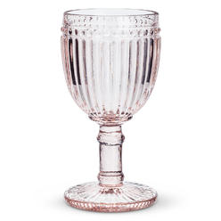 Abbott Collection AB-27-BRIAR-GOB 7 in. Dot & Panel Wine Glass&#44; Pink