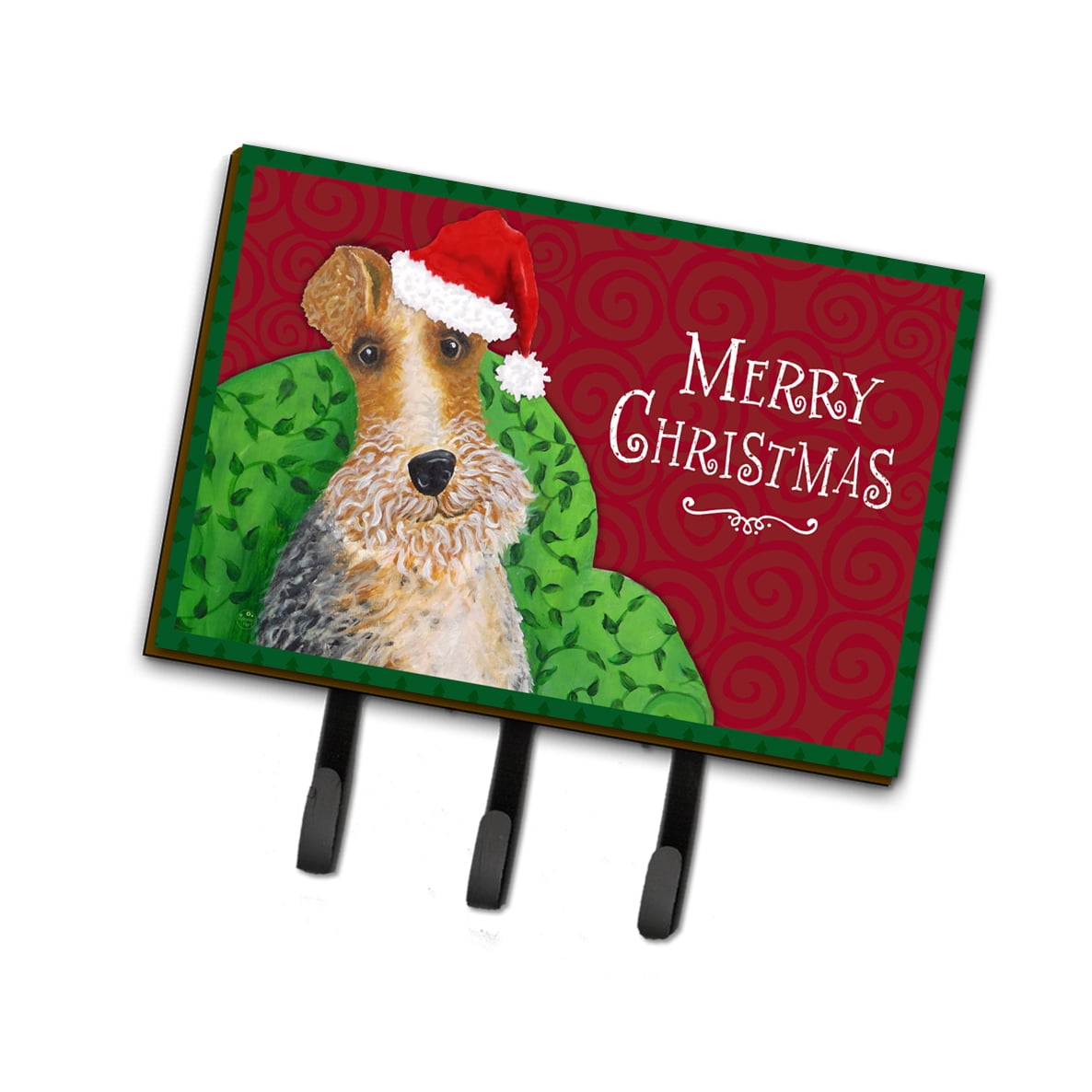 Caroline's Treasures VHA3040TH68 Wire Fox Terrier Christmas Leash or Key Holder