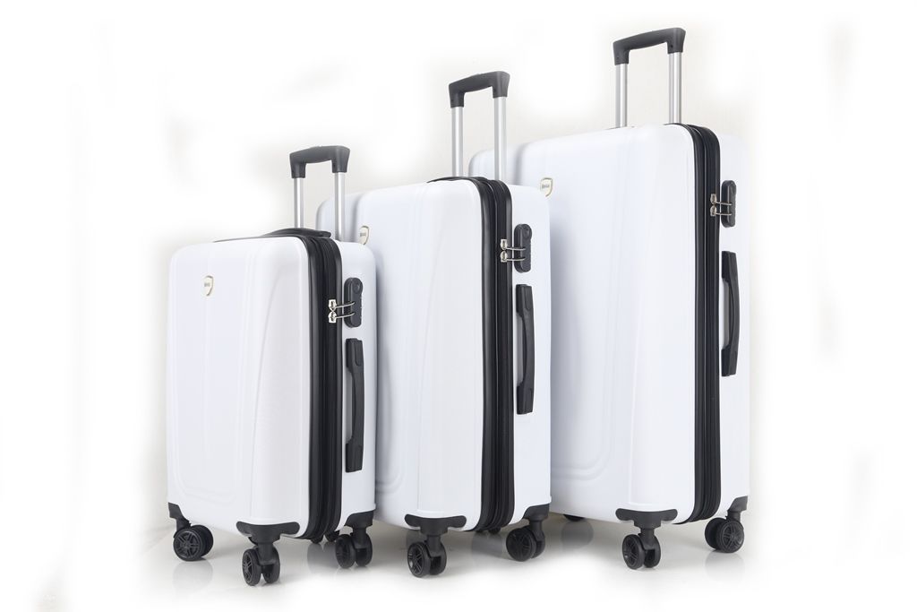 Mirage Luggage ML-90-WHITE 28 in.&#44; 24 in. & 20 in. Kira Expandable Abs Hard Shell Lightweight 360 Dual Spinning Wheels Combo Lock Luggage S