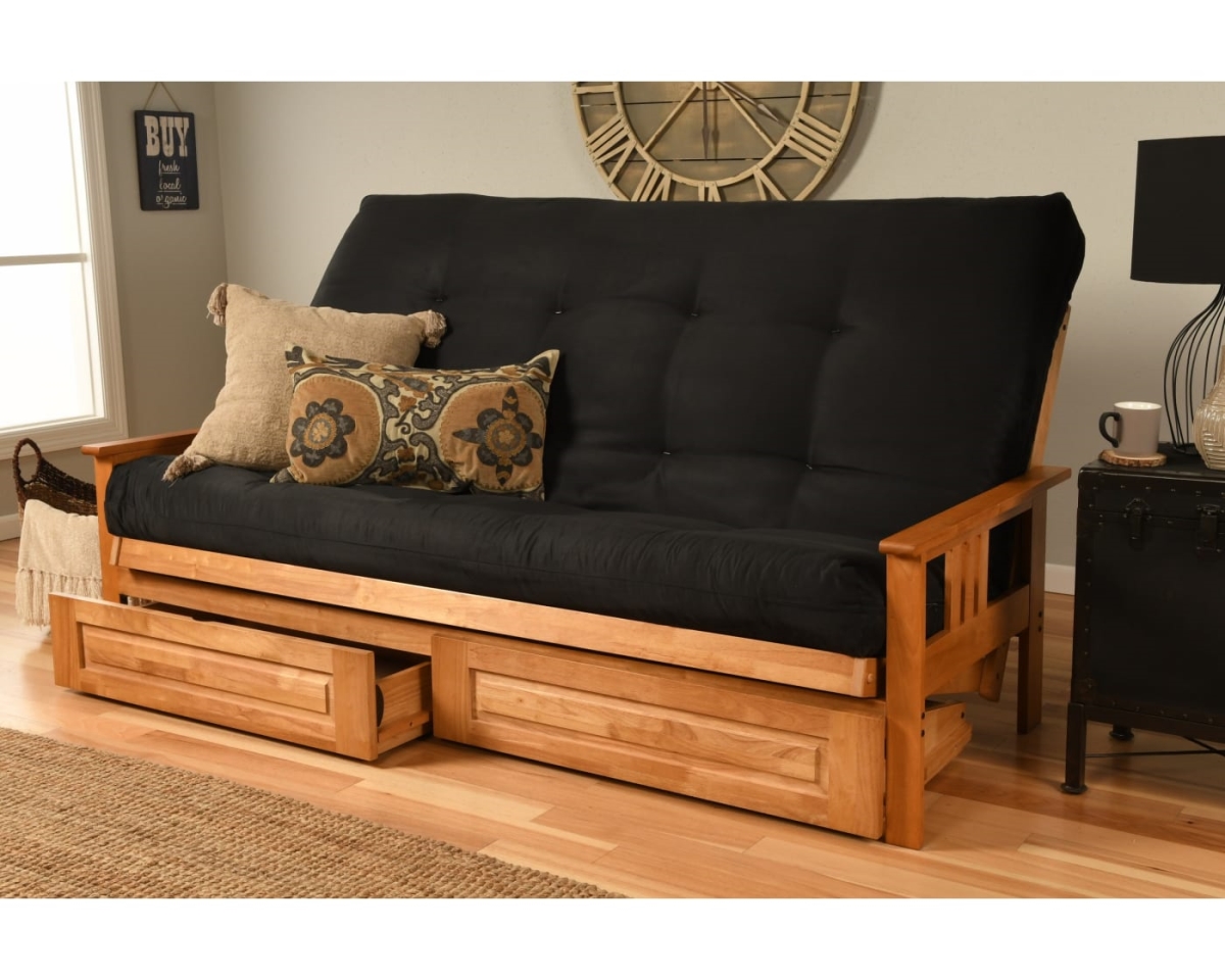 Kodiak KFQMODBTSBLKLF5MD4 Monterey Butternut Futon Frame with Suede