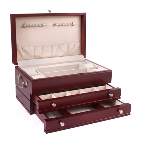American Chest J02M First Lady Two Drawer Jewel Chest- Mahogany