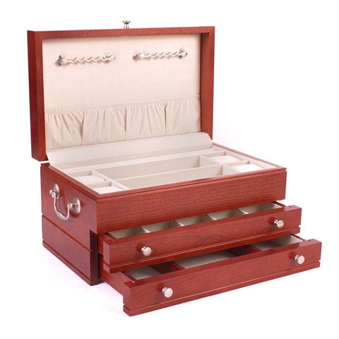 American Chest J02C First Lady Two Drawer Jewel Chest- Heritage Cherry