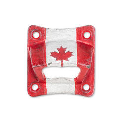 Abbott Collection AB-27-IRONAGE-504 2.5 in. Canada Flag Wall Bottle Opener&#44; Red & White