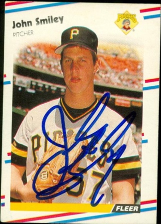 Autograph Warehouse 47079 John Smiley Autographed Baseball Card Pittsburgh Pirates 1988 Fleer No .340