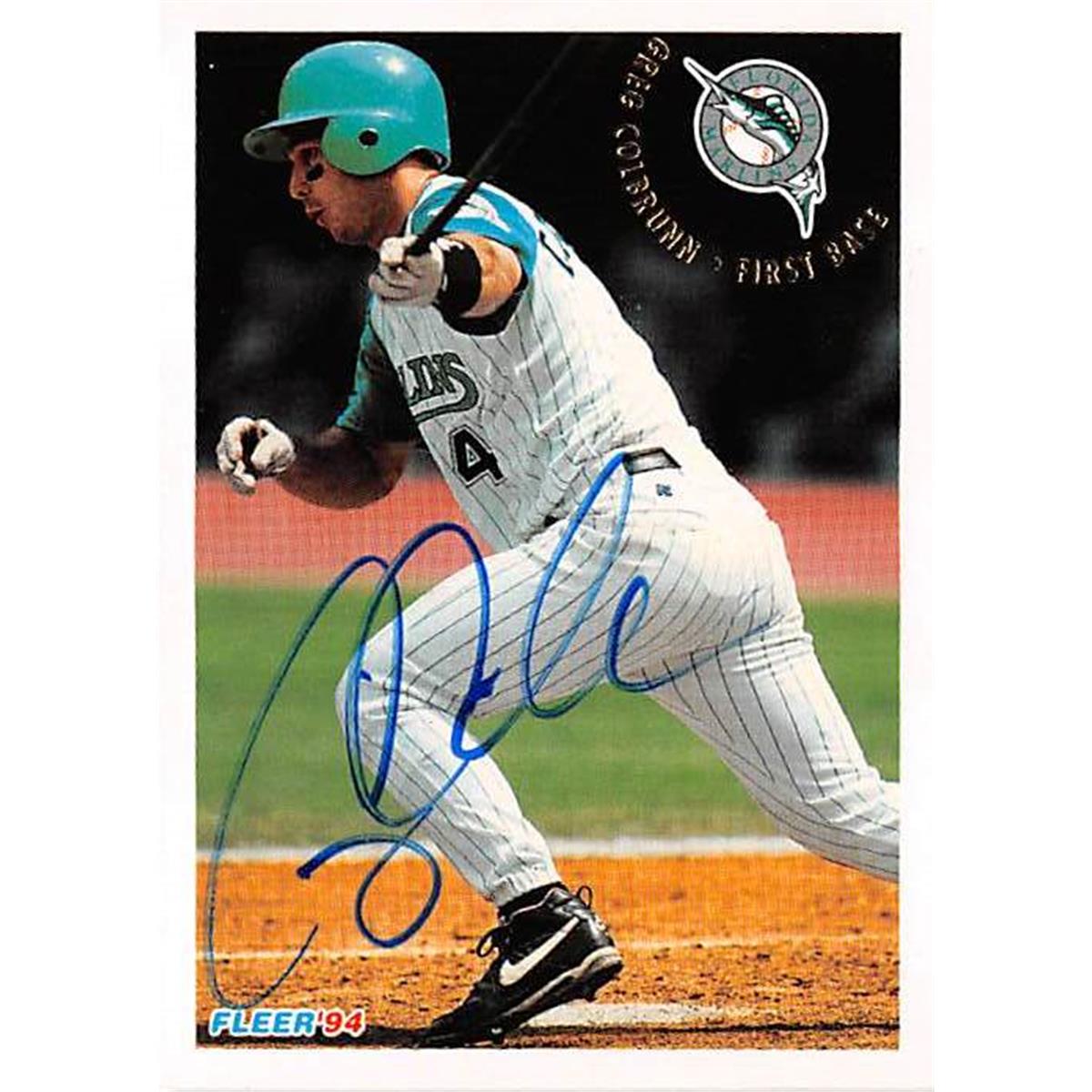 Autograph Warehouse 421136 Greg Colbrunn Autographed Baseball Card Florida Marlins 1994 Fleer No.U134