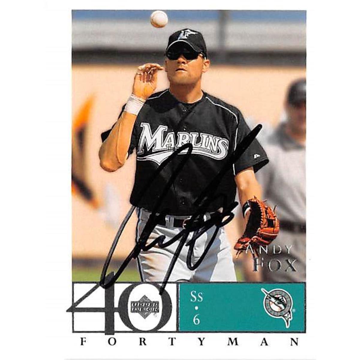 Autograph Warehouse 421292 Andy Fox Autographed Baseball Card Florida Marlins 2003 Upper Deck Forty Man No.603