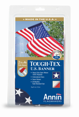 Annin Flagmakers 241619 2.5 x 4 ft. Tough Tex USA Banner