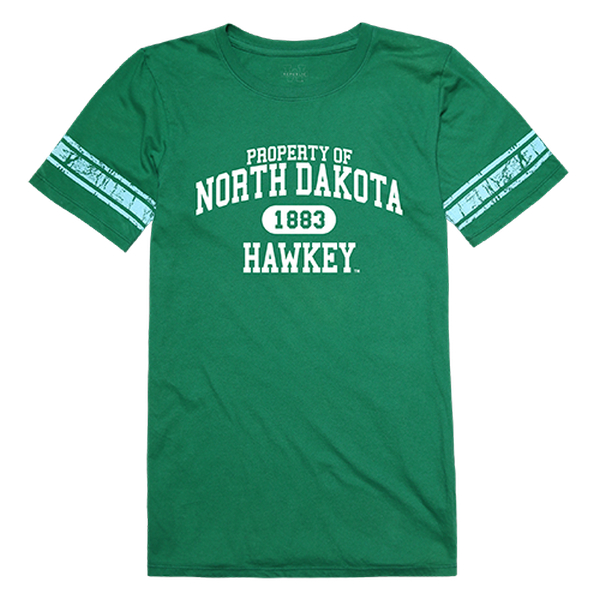 W Republic 533-141-KEL-03 University of North Dakota Women Property Football Short Sleeve T-Shirt, Kelly - Large