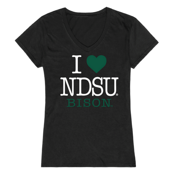 W Republic Products 550-140-BLK-02 North Dakota State University I Love Women T-Shirt, Black - Medium