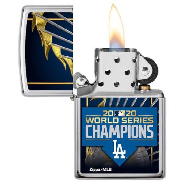 Zippo ZIP-250CI413497 Los Angeles Dodgers World Series Champions Lighter, Polish Chrome