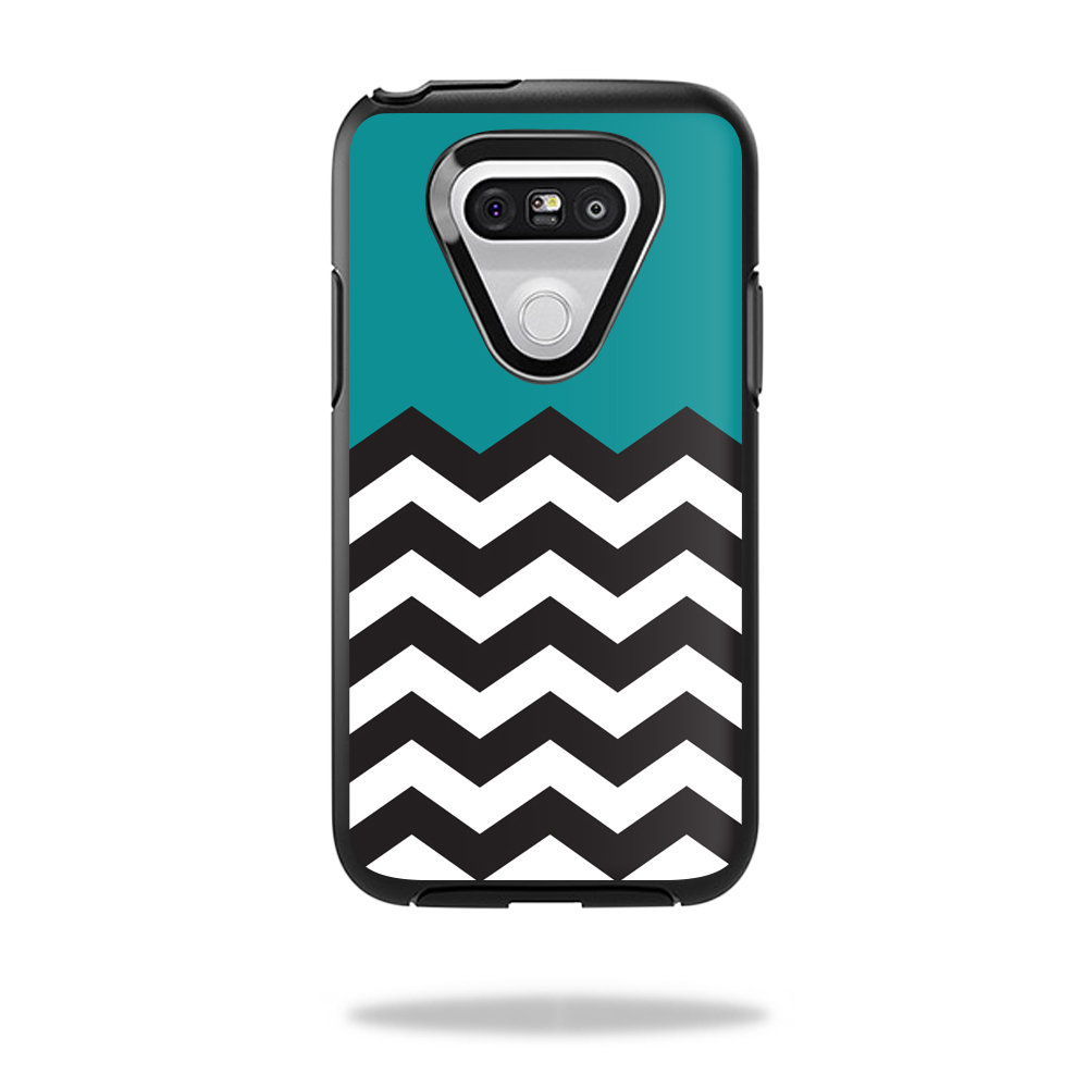 MightySkins OTSLGG5-Teal chevron Skin for Otterbox Symmetry LG G5 Case Wrap Cover Sticker - Teal Chevron