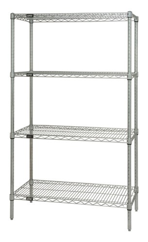 BetterBeds 4-Shelf, Stainless Steel Wire Shelving Unit - 12 x 60 x 74 in.