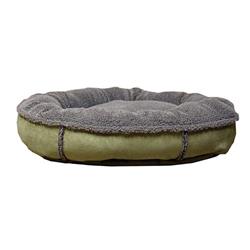 Carolina Pet Company Carolina Pet 014530 F Faux Suede & Tipped Berber Round Orthopedic Foam Comfy Cup Bed - Sage&#44; Small