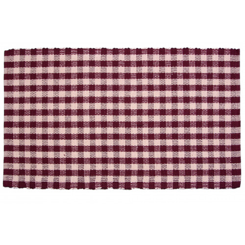 Designs-Done-Right 48 x 72 in. Floor Mat, Berry Burgundy Check
