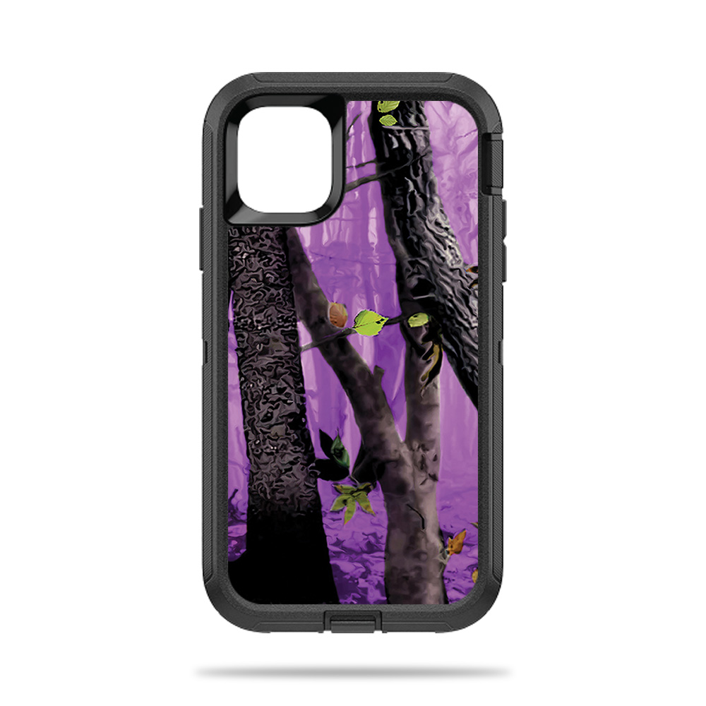 MightySkins OTDIP11-Purple Tree Camo Skin for Otterbox Defender iPhone 11 - Purple Tree Camo