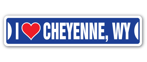 SignMission SSIL-Cheyenne Wy Street Sign - I Love Cheyenne, Wyoming