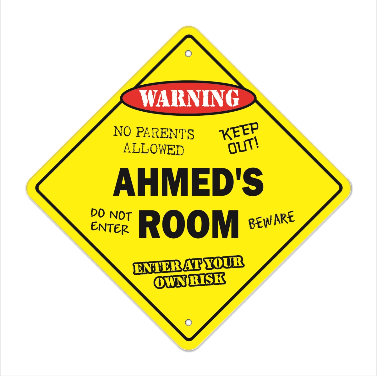 SignMission X-Ahmeds Room 12 x 12 in. Crossing Zone Xing Room Sign - Ahmeds