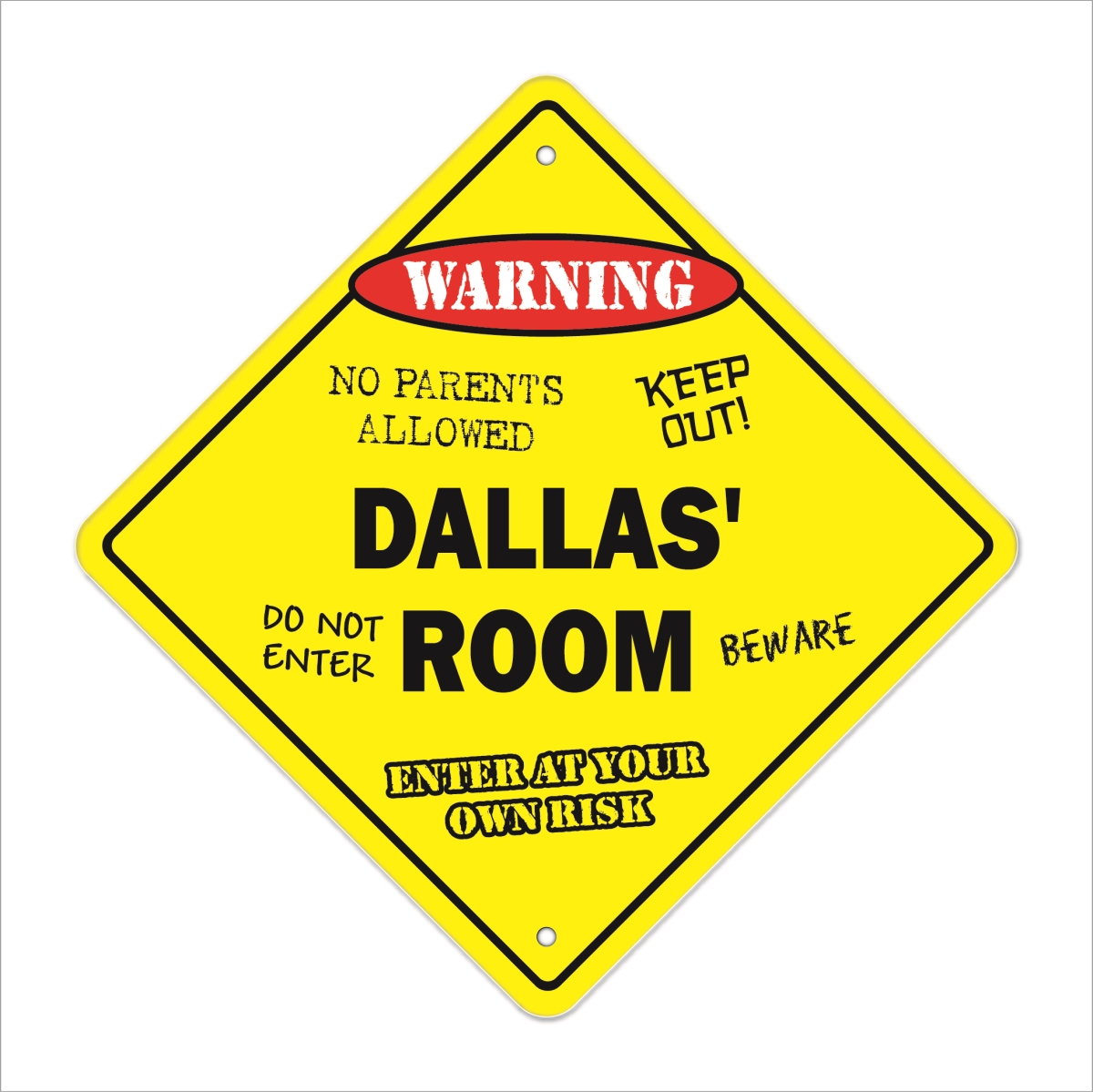 SignMission X-Dallas Room 12 x 12 in. Crossing Zone Xing Room Sign - Dallas
