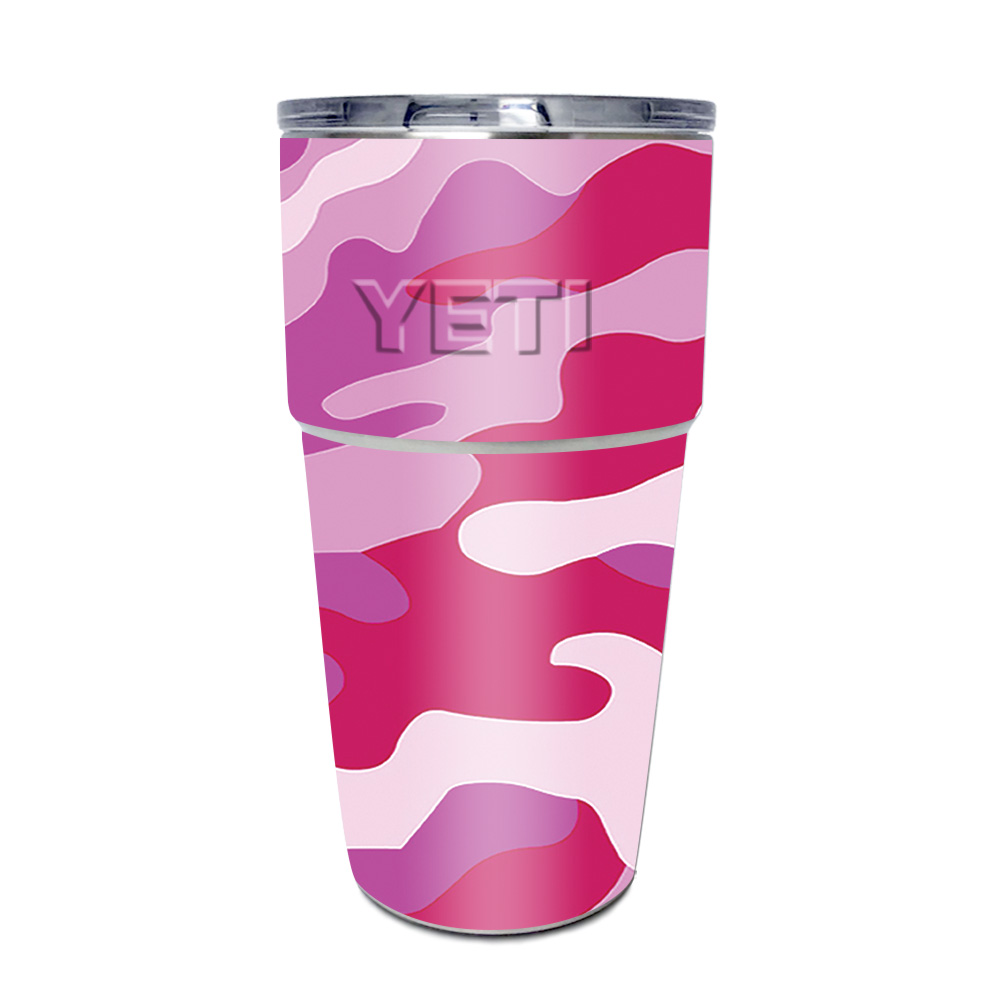 MightySkins YEPINT16SI-Pink Camo Skin for Yeti Rambler 16 oz Stackable Cup - Pink Camo
